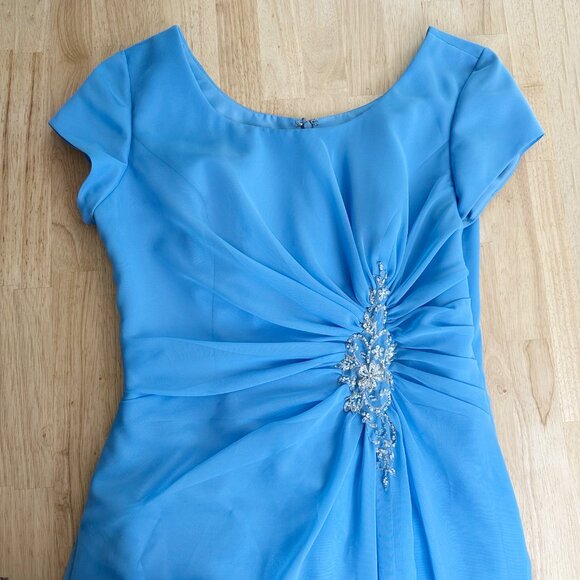 Bonny‎ Blue Wedding Bridesmaid Dress Mother of Bride 14 Beaded Embellishment - Picture 7 of 8